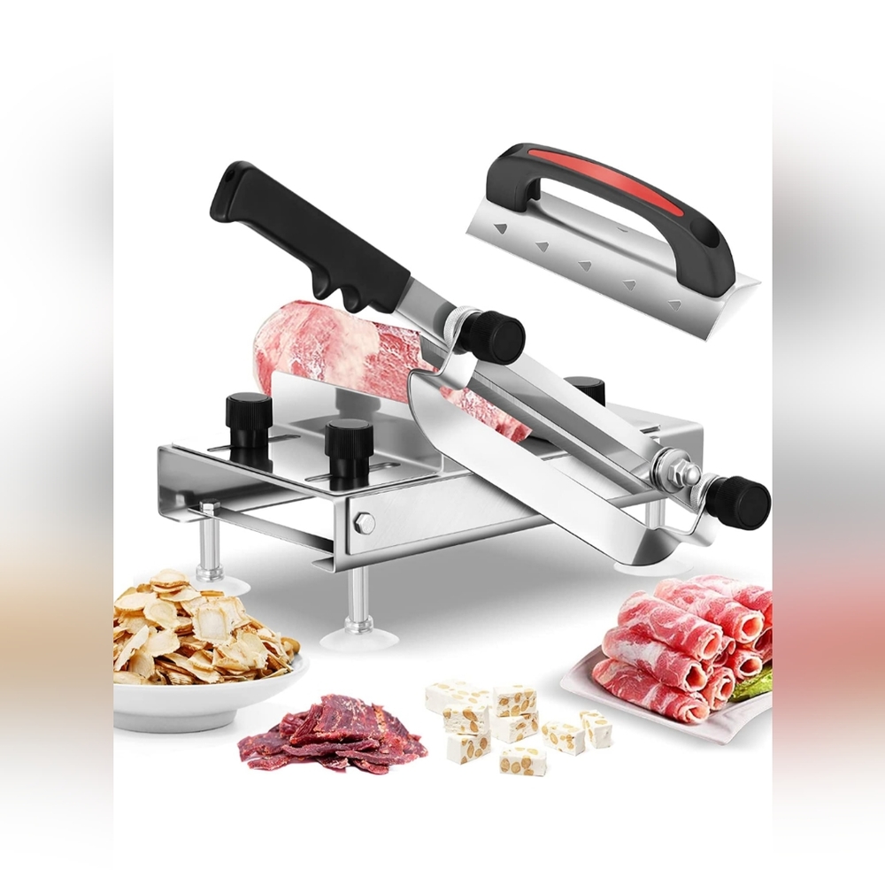 Manual Frozen Meat Slicer Stainless Steel Herb Cutter Thin Slicing Bacon Beef